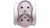 Simon Basic Gniazdo podwójne z/u 16A, 250 V stal inox BMGZ2Mz.01/21